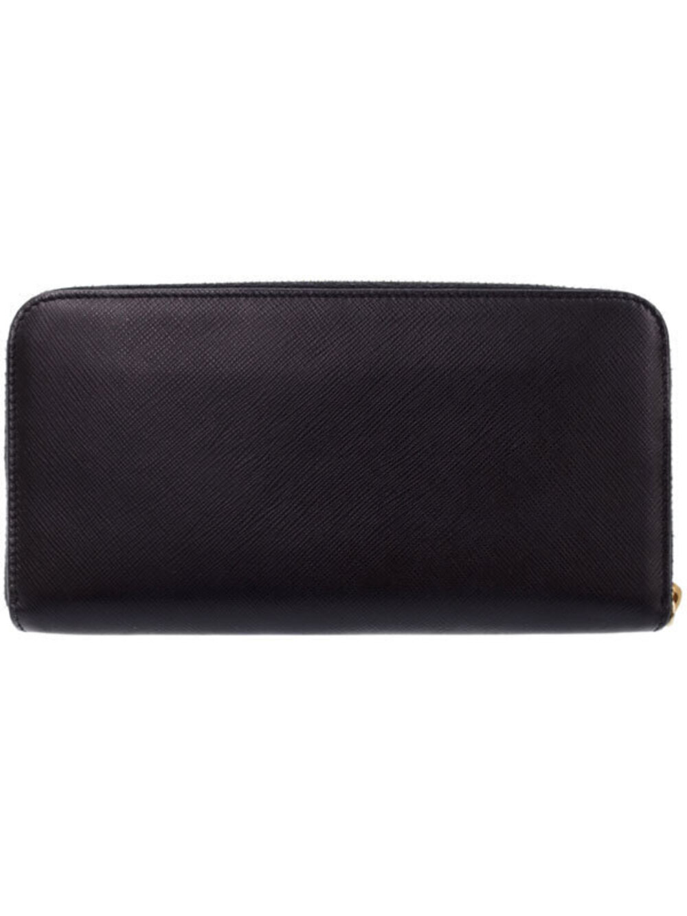 Prada Round Wallet Zip Long Leather Black